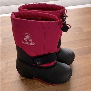 Kamik - pink girls snow boots size 13